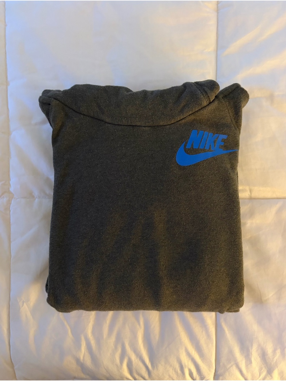 Nike Men’s Dark Gray Crewneck with Blue Logo